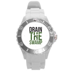 Drain The Swamp Maga Green And Gray Round Plastic Sport Watch (l) by snek