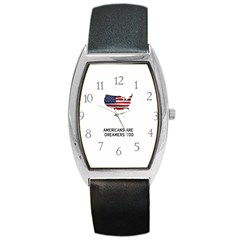 American Are Dreamers Too Buildthewall Maga With Usa Flag Barrel Style Metal Watch by snek