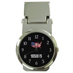 American are dreamers too BuildTheWall MAGA with USA flag Money Clip Watches Front