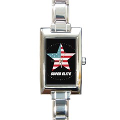 Super Elite Usa Flag In A Star Trump Maga Quote Rectangle Italian Charm Watch by snek