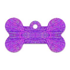 Hot Pink And Purple Abstract Branch Pattern Dog Tag Bone (one Side) by myrubiogarden