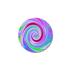 Groovy Abstract Red Swirl On Purple And Pink Golf Ball Marker