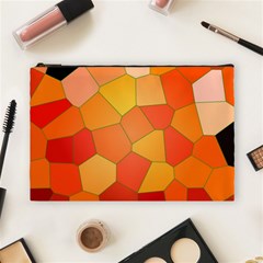 Background Pattern Orange Mosaic Cosmetic Bag (large) by Mariart