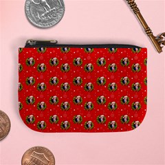 Trump Wrait Pattern Make Christmas Great Again Maga Funny Red Gift With Snowflakes And Trump Face Smiling Mini Coin Purse by snek