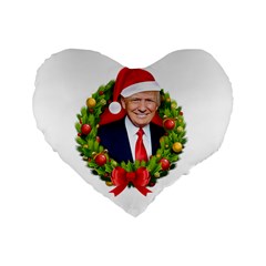 Trump Wraith Make Christmas Trump Only Sticker Trump Wrait Pattern13k Red Only Standard 16  Premium Heart Shape Cushions by snek