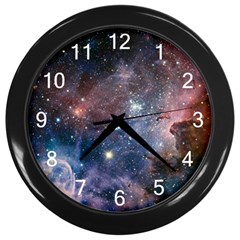 Carina Nebula Ngc 3372 The Grand Nebula Pink Purple And Blue With Shiny Stars Astronomy Wall Clock (black) by genx