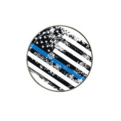 Usa Flag The Thin Blue Line I Back The Blue Usa Flag Grunge On White Background Hat Clip Ball Marker (4 Pack) by snek