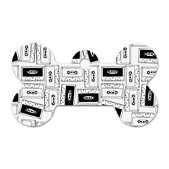 Tape Cassette 80s Retro Genx Pattern Black And White Dog Tag Bone (two Sides) by genx