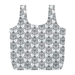 Scarab Pattern Egyptian Mythology Black And White Full Print Recycle Bag (l) by genx