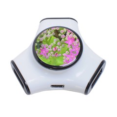 Hot Pink Succulent Sedum With Fleshy Green Leaves 3-port Usb Hub by myrubiogarden