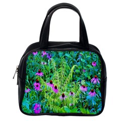 Purple Coneflower Garden With Tiger Eye Tree Classic Handbag (one Side) by myrubiogarden