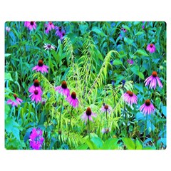 Purple Coneflower Garden With Tiger Eye Tree Double Sided Flano Blanket (medium)  by myrubiogarden