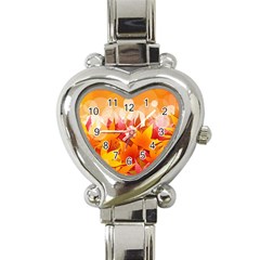 Autumn Background Maple Leaves Bokeh Heart Italian Charm Watch