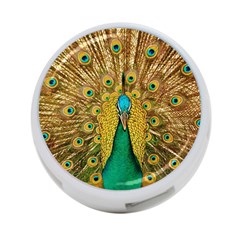 Peacock Feather Bird Peafowl 4-port Usb Hub (two Sides) by Wegoenart