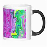 Groovy Pink, Blue And Green Abstract Liquid Art Morph Mugs Right