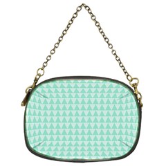 Mint Triangle Shape Pattern Chain Purse (two Sides)