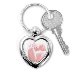 Tulip Red And White Pen Drawing Key Chains (heart)  by picsaspassion