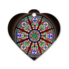 Church Window Window Rosette Dog Tag Heart (one Side) by Wegoenart