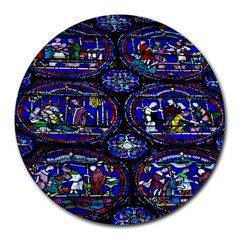 Church Window Canterbury Round Mousepads by Wegoenart