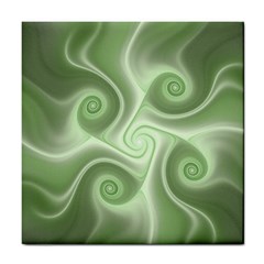 Fractal Green White St Patricks Day Tile Coasters