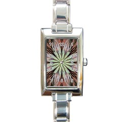 Fractal Floral Fantasy Flower Rectangle Italian Charm Watch by Wegoenart