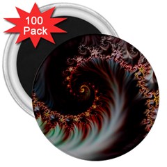 Digital Fractal Fractals Fantasy 3  Magnets (100 Pack)