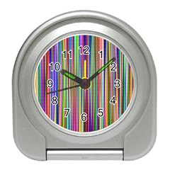 Striped Stripes Abstract Geometric Travel Alarm Clock by Wegoenart