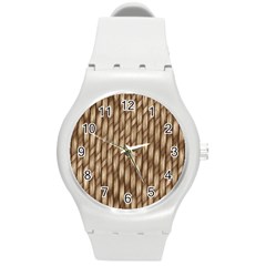 Woven Rope Texture Textures Rope Round Plastic Sport Watch (m)