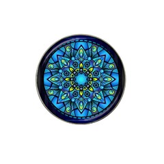 Mandala Blue Abstract Circle Hat Clip Ball Marker (4 Pack) by Wegoenart