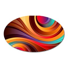 Abstract Colorful Background Wavy Oval Magnet by Wegoenart