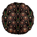 Background Abstract Pattern Green Large 18  Premium Flano Round Cushions Back