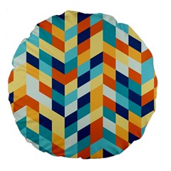 Geometric Retro Wallpaper Large 18  Premium Flano Round Cushions by Wegoenart