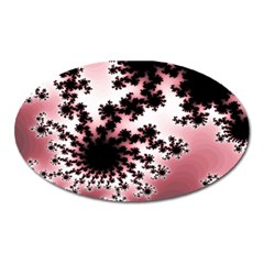 Fractal Pattern Pink Oval Magnet