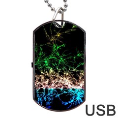 Wallpaper Fractal Lines Abstract Dog Tag Usb Flash (one Side)