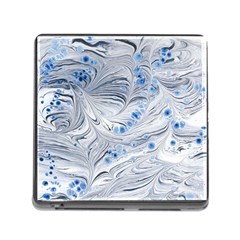 Marbled Paper Mottle Color Movement Blue White Memory Card Reader (square 5 Slot) by Wegoenart