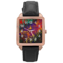 Pattern Background Wallpaper Rose Gold Leather Watch 