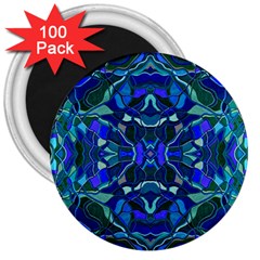 Abstract #8   I   Aqua Blues 6000 3  Magnets (100 Pack) by KesaliSkyeArt