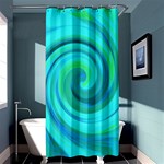 Groovy Cool Abstract Aqua Liquid Art Swirl Painting Shower Curtain 36  x 72  (Stall)  Curtain(36 X72 ) - 33.26 x66.24  Curtain(36 X72 )