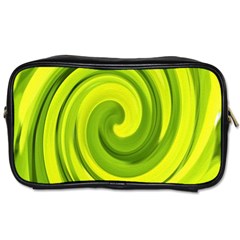 Groovy Abstract Green Liquid Art Swirl Painting Toiletries Bag (two Sides) by myrubiogarden