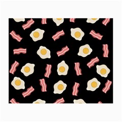 Bacon And Egg Pop Art Pattern Small Glasses Cloth by Valentinaart