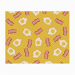 Bacon And Egg Pop Art Pattern Small Glasses Cloth by Valentinaart