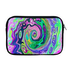 Groovy Abstract Aqua And Navy Lava Liquid Swirl Apple Macbook Pro 17  Zipper Case by myrubiogarden