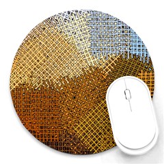 Color Colors Abstract Yellow Brown Round Mousepads by Pakrebo