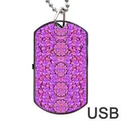 Paradise Blossom Tree On The Mountain High Dog Tag Usb Flash (two Sides) by pepitasart