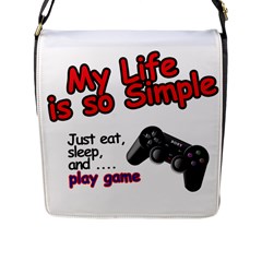 My Life Is Simple Flap Closure Messenger Bag (l) by Ergi2000