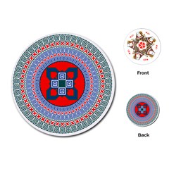 Design Circular Aztec Symbol Playing Cards (round) by Pakrebo