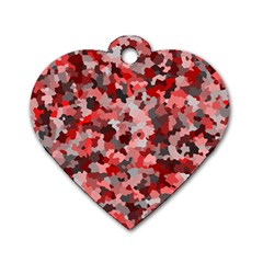 Black Red  Dog Tag Heart (one Side) by artifiart