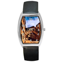 Street Architecture Building Barrel Style Metal Watch by Pakrebo