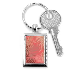 Palms Shadow On Living Coral Key Chains (rectangle)  by LoolyElzayat