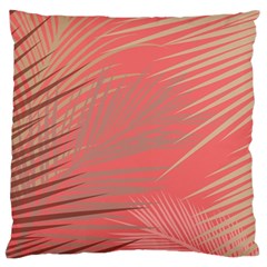 Palms Shadow On Living Coral Standard Flano Cushion Case (two Sides) by LoolyElzayat